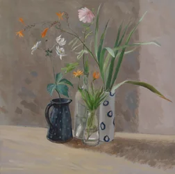 Blaue und weiße Vasen